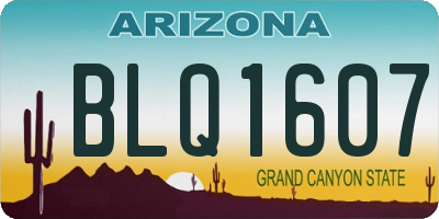 AZ license plate BLQ1607