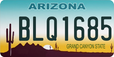 AZ license plate BLQ1685