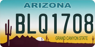 AZ license plate BLQ1708