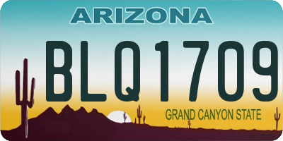 AZ license plate BLQ1709