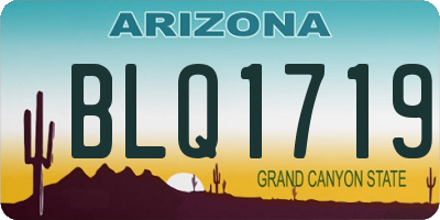 AZ license plate BLQ1719