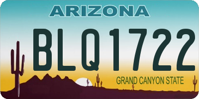 AZ license plate BLQ1722