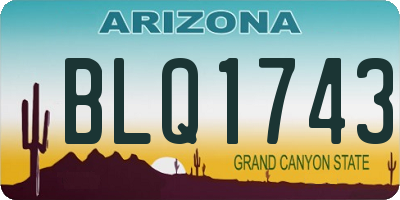 AZ license plate BLQ1743