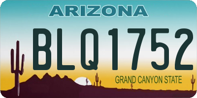 AZ license plate BLQ1752