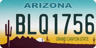 AZ license plate BLQ1756