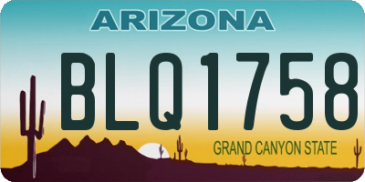 AZ license plate BLQ1758