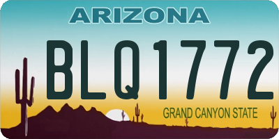 AZ license plate BLQ1772