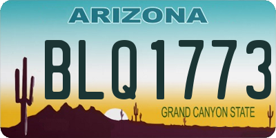 AZ license plate BLQ1773