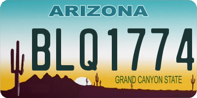 AZ license plate BLQ1774