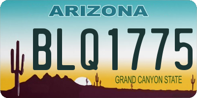 AZ license plate BLQ1775