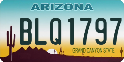 AZ license plate BLQ1797