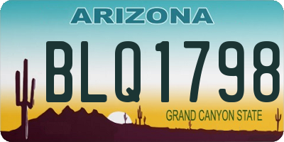 AZ license plate BLQ1798