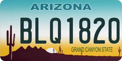 AZ license plate BLQ1820
