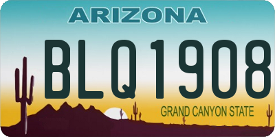 AZ license plate BLQ1908