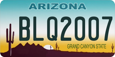 AZ license plate BLQ2007