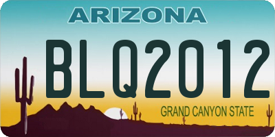AZ license plate BLQ2012