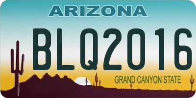 AZ license plate BLQ2016