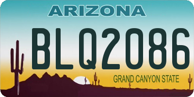 AZ license plate BLQ2086