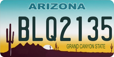 AZ license plate BLQ2135
