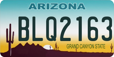 AZ license plate BLQ2163
