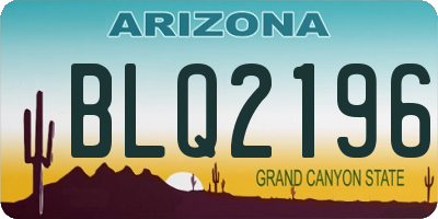 AZ license plate BLQ2196