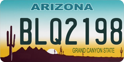 AZ license plate BLQ2198