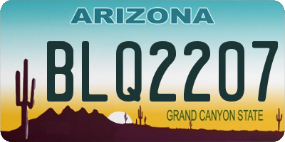 AZ license plate BLQ2207