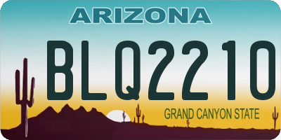 AZ license plate BLQ2210
