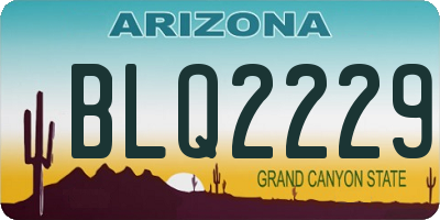AZ license plate BLQ2229