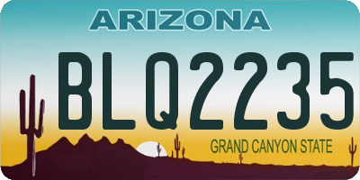 AZ license plate BLQ2235