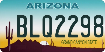 AZ license plate BLQ2298
