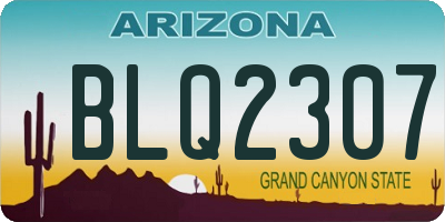 AZ license plate BLQ2307