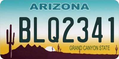 AZ license plate BLQ2341