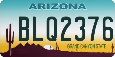 AZ license plate BLQ2376