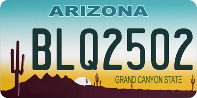 AZ license plate BLQ2502