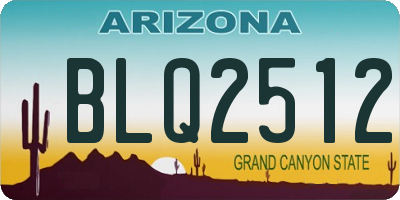 AZ license plate BLQ2512