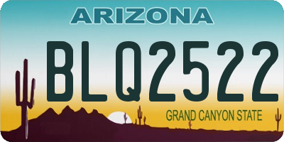 AZ license plate BLQ2522