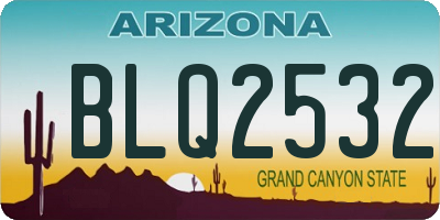AZ license plate BLQ2532