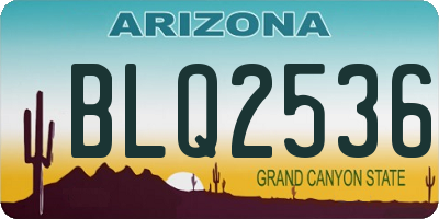 AZ license plate BLQ2536