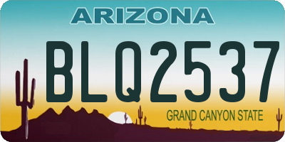 AZ license plate BLQ2537