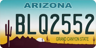 AZ license plate BLQ2552