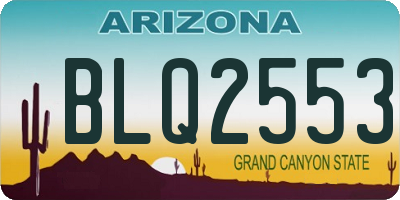 AZ license plate BLQ2553