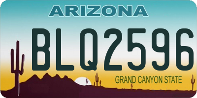 AZ license plate BLQ2596