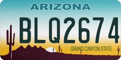 AZ license plate BLQ2674