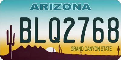 AZ license plate BLQ2768