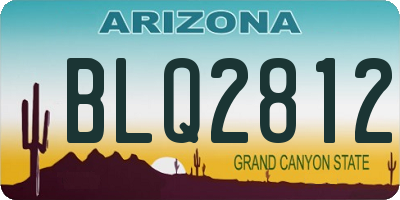 AZ license plate BLQ2812