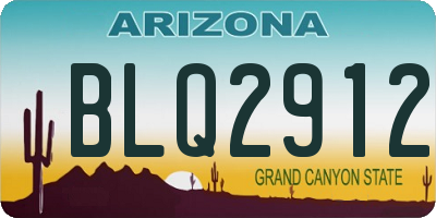 AZ license plate BLQ2912