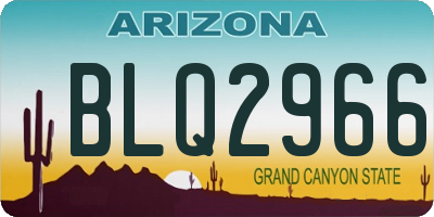 AZ license plate BLQ2966