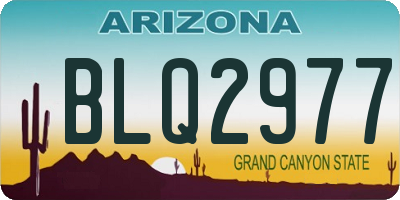 AZ license plate BLQ2977