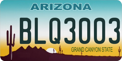 AZ license plate BLQ3003